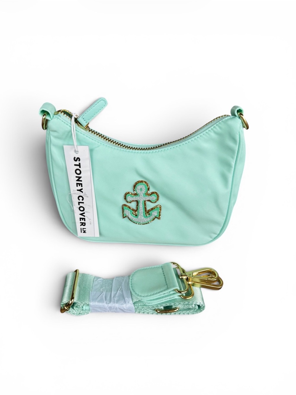 Stoney Clover Lane Cotton Candy Crossbody Bag with Anchor Patch New with Tags